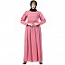 Polka dotted maxi dress abaya- Puce Pink Polka dotted maxi dress abaya- Puce Pink